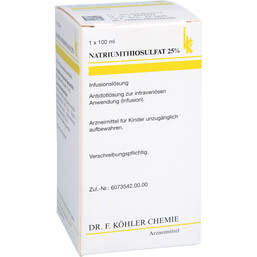 Abbildung: Natrium Thiosulfat 25% Flasc 100 ml, Injektionslösung PZN 01864961