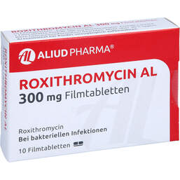 Abbildung: Roxithromycin AL 300 mg Filmtabletten 10 St, Filmtabletten PZN 01867899