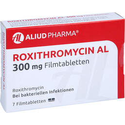 Abbildung: Roxithromycin AL 300 mg Filmtabletten 7 St, Filmtabletten PZN 01867913