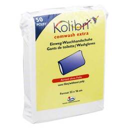 Abbildung: Kolibri comwash extra Waschhandschuh unfol.16x24cm Handschuhe, 50 St PZN 01869881