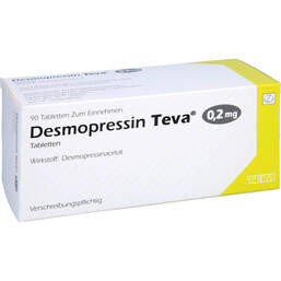 Abbildung: Desmopressin Teva 0,2 mg Tabletten 90 St, Tabletten PZN 01878986