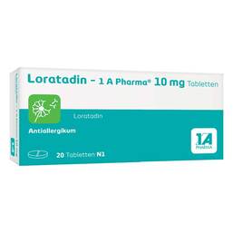 Abbildung: Loratadin 1 A Pharma Tabletten Tabletten, 20 St PZN 01879106