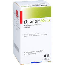 Abbildung: Ebrantil 60 mg Retardkapseln 50 St, Retard-Kapseln PZN 01881356
