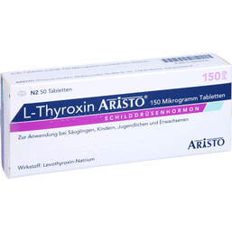 Abbildung: L-Thyroxin Aristo 150 µg Tabletten 50 St, Tabletten PZN 01883059