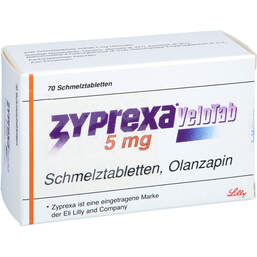 Abbildung: Zyprexa Velotab 5 mg Schmelztabletten 70 St, Schmelztabletten PZN 01883674