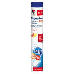Abbildung: Doppelherz Magnesium 400+B-Vitamine+Folsäure Brausetabletten Brausetabletten, 15 St PZN 01886276