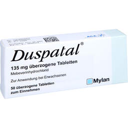 Abbildung: Duspatal 135 mg überzogene Tabletten 50 St, Überzogene Tabletten PZN 01888068
