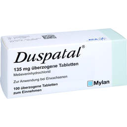 Abbildung: Duspatal 135 mg überzogene Tabletten 100 St, Überzogene Tabletten PZN 01888074
