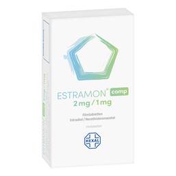 Abbildung: Estramon comp. 2 mg / 1 mg Filmtabletten 3X28 St, Filmtabletten PZN 01888737