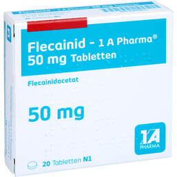 Abbildung: Flecainid 1A Pharma 50 mg Tabletten 20 St, Tabletten PZN 01889872