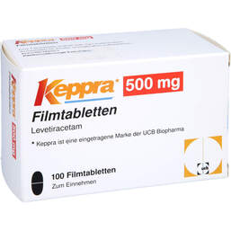 Abbildung: Keppra 500 mg Filmtabletten 100 St, Filmtabletten PZN 01890556
