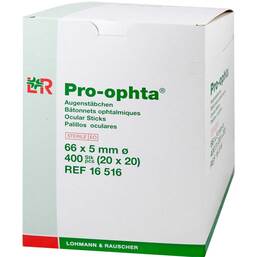 Abbildung: Pro Ophta Augenstäbchen steril 16516 400 St, Verband PZN 01890734