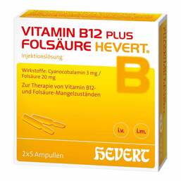 Abbildung: Vitamin B12 plus Folsäure Hevert Ampullen, 2X5 St PZN 01893951