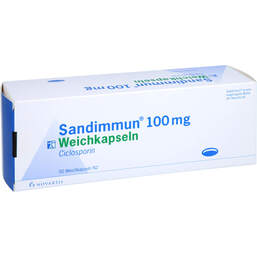 Abbildung: Sandimmun 100 mg Kapseln 50 St, Weichkapseln PZN 01895246