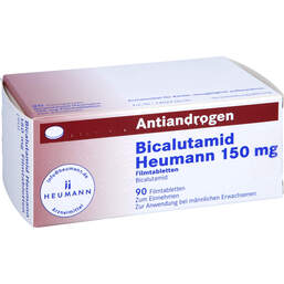 Abbildung: Bicalutamid Heumann 150 mg Filmtabletten 90 St, Filmtabletten PZN 01897400