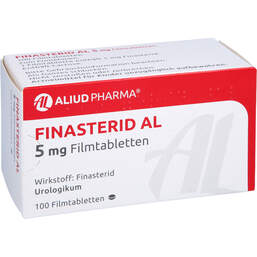 Abbildung: Finasterid AL 5 mg Filmtabletten 100 St, Filmtabletten PZN 01900556