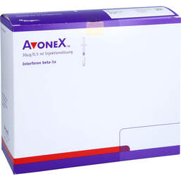 Abbildung: Avonex 30 µg / 0,5 ml Luer Lock Injektionslösung i.e.Fert.-S. 12 St, Fertigspritzen PZN 01902822