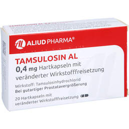 Abbildung: Tamsulosin AL 0,4 mg Hartkapseln mit veränderter Wirkstofffreisetzung 20 St, Hartkapseln mit veränderter Wirkstofffreisetzung PZN 01907015