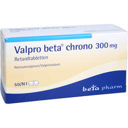 Abbildung: Valpro Beta Chrono 300 mg Retardtabletten 50 St, Retard-Tabletten PZN 01907104