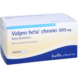 Abbildung: Valpro Beta Chrono 300 mg Retardtabletten 100 St, Retard-Tabletten PZN 01907110