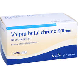Abbildung: Valpro Beta Chrono 500 mg Retardtabletten 100 St, Retard-Tabletten PZN 01907156