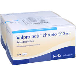 Abbildung: Valpro Beta Chrono 500 mg Retardtabletten 200 St, Retard-Tabletten PZN 01907162