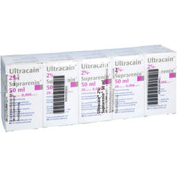 Abbildung: Ultracain 2% Suprarenin 50ml 5X50 ml, Injektionsflaschen PZN 01913843