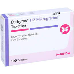 Abbildung: Euthyrox 112 Mikrogramm Tabletten 100 St, Tabletten PZN 01916706