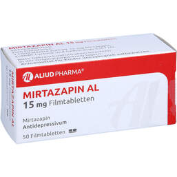 Abbildung: Mirtazapin AL 15 mg Filmtabletten 50 St, Filmtabletten PZN 01919047