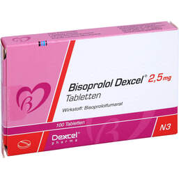 Abbildung: Bisoprolol Dexcel 2,5 mg Tabletten 100 St, Tabletten PZN 01921417