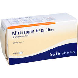 Abbildung: Mirtazapin beta 15 mg Schmelztabletten 96 St, Schmelztabletten PZN 01923681