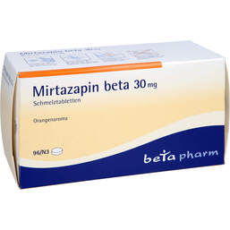 Abbildung: Mirtazapin beta 30 mg Schmelztabletten 96 St, Schmelztabletten PZN 01923959