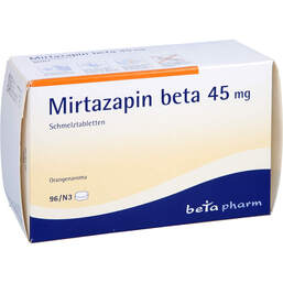 Abbildung: Mirtazapin beta 45 mg Schmelztabletten 96 St, Schmelztabletten PZN 01924019