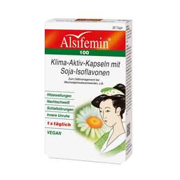Abbildung: Alsifemin 100 Klima Aktiv mit Soja-Isoflavonen Kapseln Kapseln, 30 St PZN 01927650