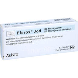 Abbildung: Eferox Jod 100 µg / 100 µg Tabletten 50 St, Tabletten PZN 01939593