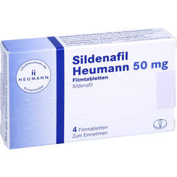 Abbildung: Sildenafil Heumann 50 mg Filmtabletten 4 St, Filmtabletten PZN 01940225