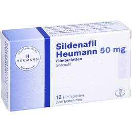 Abbildung: Sildenafil Heumann 50 mg Filmtabletten 12 St, Filmtabletten PZN 01941408
