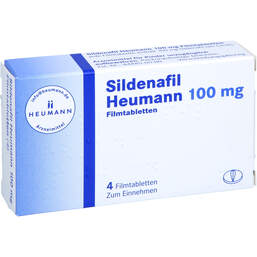 Abbildung: Sildenafil Heumann 100 mg Filmtabletten 4 St, Filmtabletten PZN 01941590