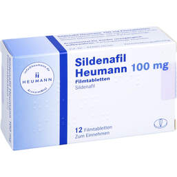 Abbildung: Sildenafil Heumann 100 mg Filmtabletten 12 St, Filmtabletten PZN 01941609