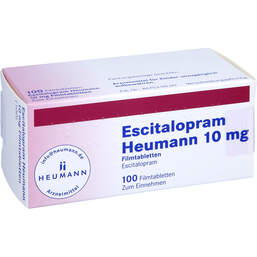 Abbildung: Escitalopram Heumann 10 mg Filmtabletten 100 St, Filmtabletten PZN 01942052