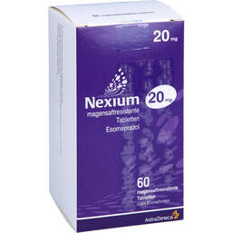 Abbildung: Nexium 20 mg magensaftresistente Tabletten 60 St, Tabletten magensaftresistent PZN 01949367