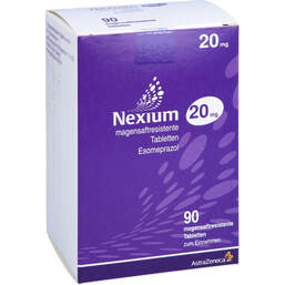 Abbildung: Nexium 20 mg magensaftresistente Tabletten 90 St, Tabletten magensaftresistent PZN 01949410