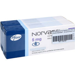 Abbildung: Norvasc 5 mg Tabletten 100 St, Tabletten PZN 01951097