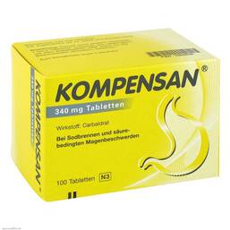 Abbildung: Kompensan Tabletten 340 mg Tabletten, 100 St PZN 01955936