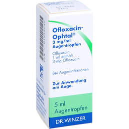 Abbildung: Ofloxacin-Ophtal 3 mg / ml Augentropfen 5 ml, Augentropfen PZN 01959242