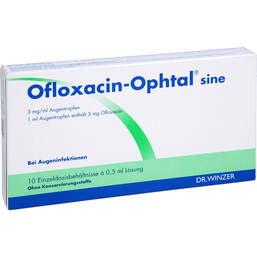 Abbildung: Ofloxacin-Ophtal sine 3 mg / ml Augentropfen 10X0.5 ml, Augentropfen PZN 01959561