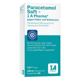 Abbildung: Paracetamol Saft 1A Pharma Lösung zum Einnehmen, 100 ml PZN 01970485