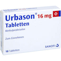 Abbildung: Urbason 16 mg Tabletten 10 St, Tabletten PZN 01971361