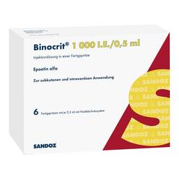 Abbildung: Binocrit 1.000 I.E. / 0,5 ml Fertigspritzen 6X0.5 ml, Fertigspritzen PZN 01972254