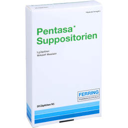 Abbildung: Pentasa 1000 mg Suppositorien 10 St, Suppositorien PZN 01977990